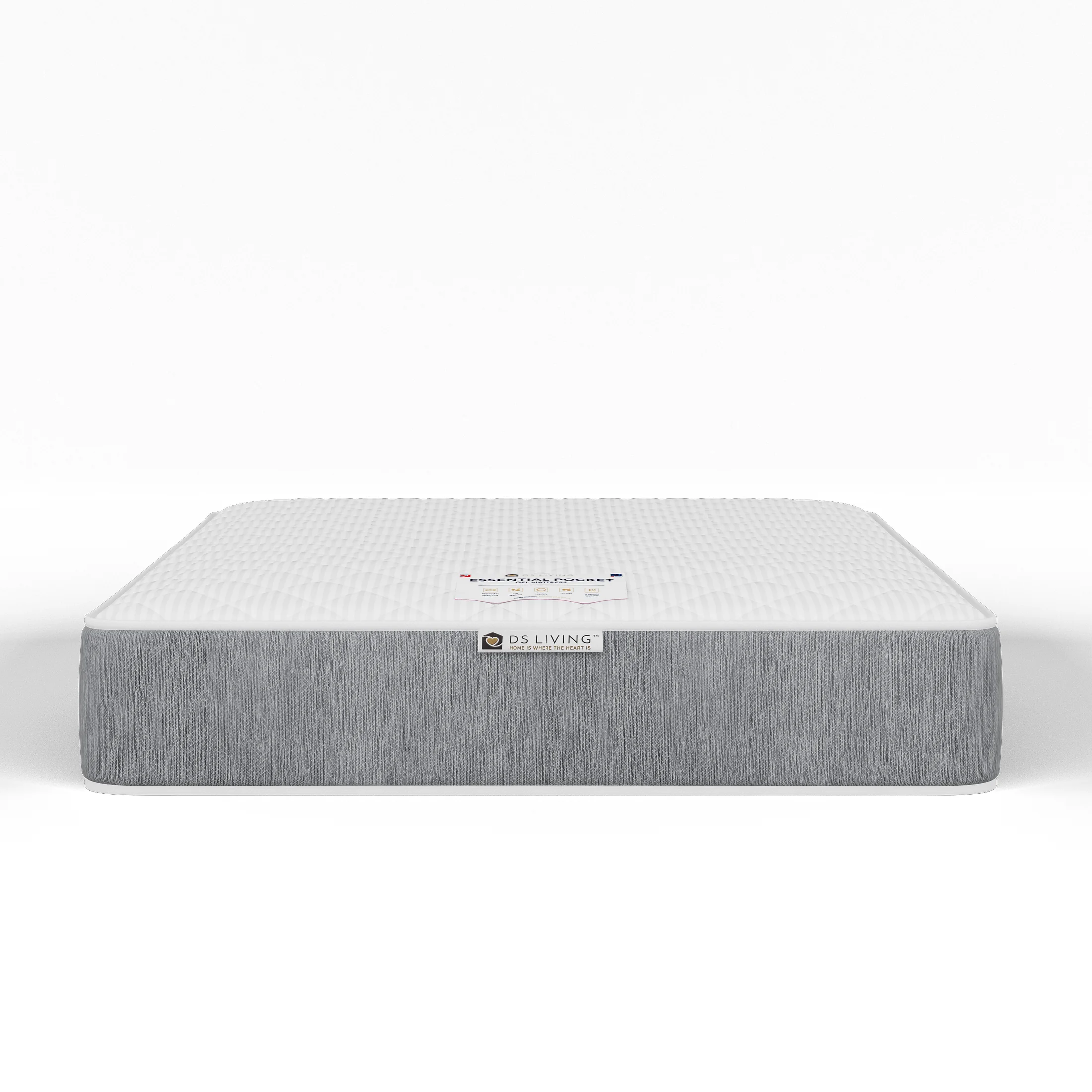 Grey mattress product silo render on white background