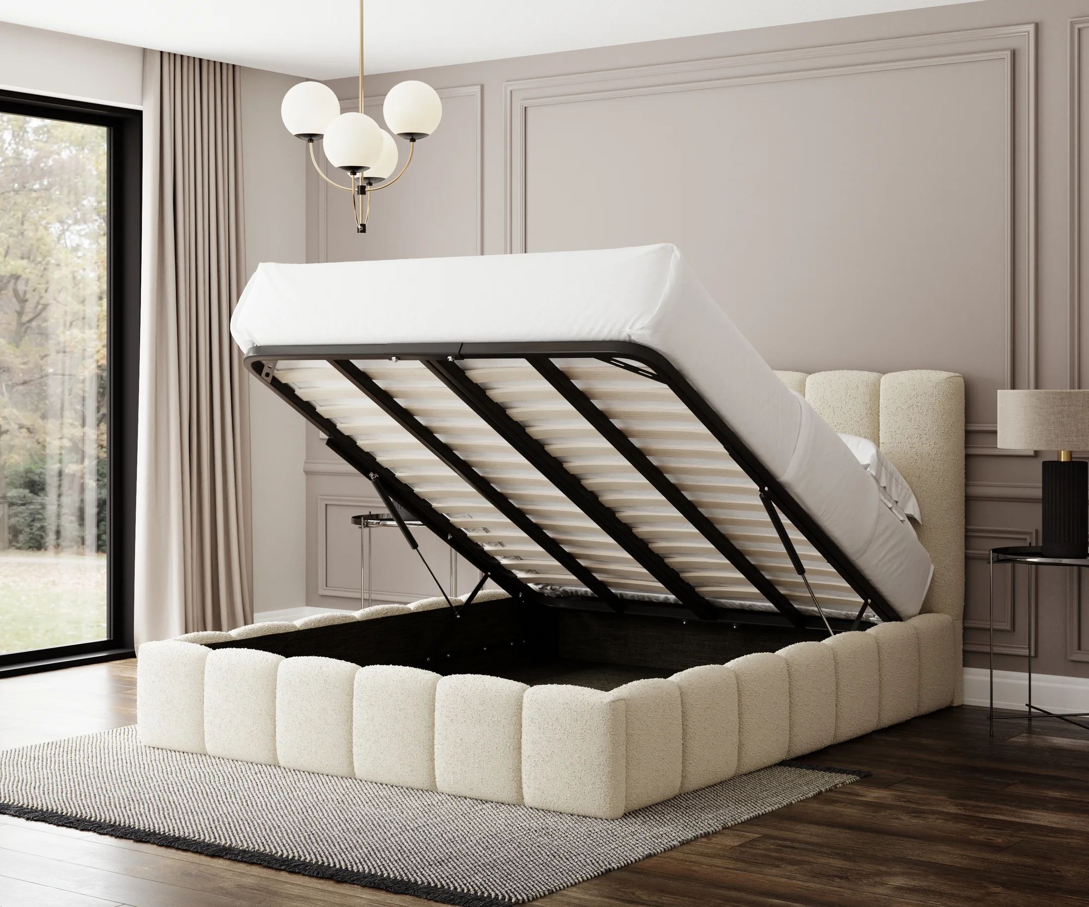 Storage bed mechanism visualized in CGI